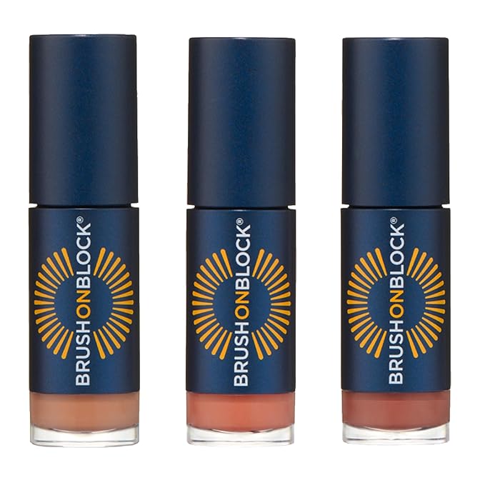 Brush On Block Sun Shine Protective Lip Oil 3 Color Variety Pack, Broad Protection Hydrating SPF 30 Mineral Sunscreen, Nude Tint, Coral, and Fig-GlimoraGlow