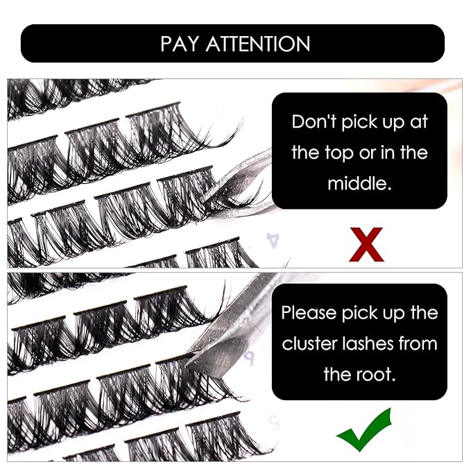 Cluster Lashes 72 Individual Lashes Clusters Eyelash Extensions False Eyelashes DIY Lash Extension Kit Reusable False Eyelashes Natural Look Mix 10-16mm C D Curl-DM01-GlimoraGlow