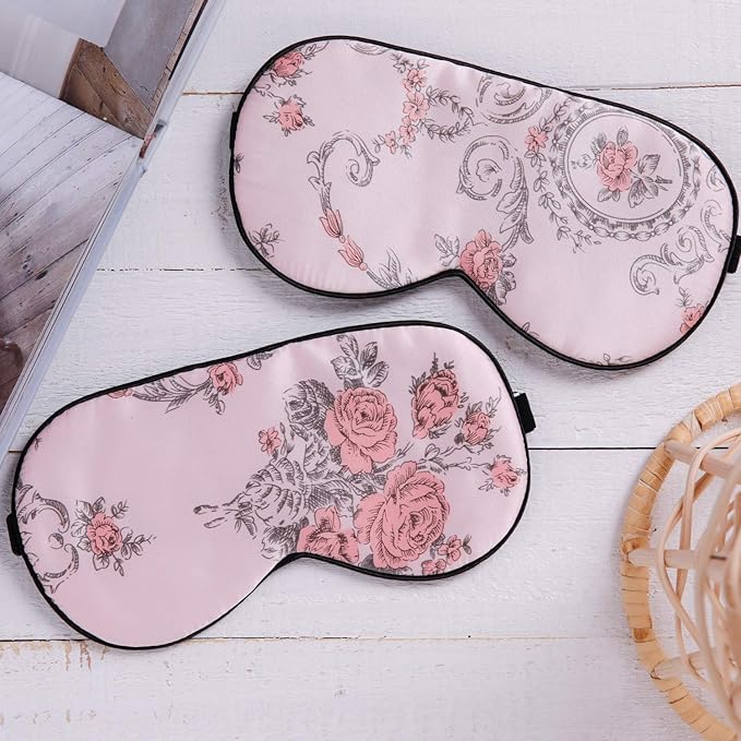 100% Pure Silk Eye Mask Sleep Eye Mask Eye Cover Eyeshade Sleeping Eye Mask Floral Colors (#1)-GlimoraGlow