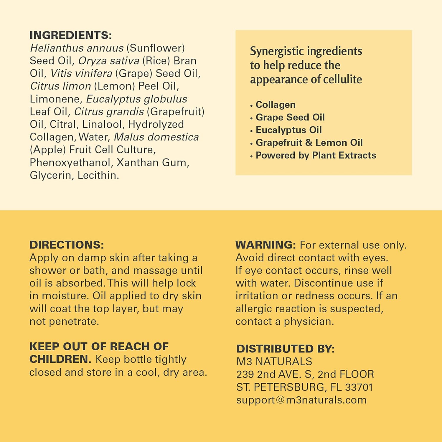 Anti Cellulite Oil and Lymphatic Drainage Massager Kit | Fascia Blaster for Contoured & Smoother Skin | Muscle Roller for Sore Arms, Legs, and Stomach, 8 fl oz by M3 Naturals-GlimoraGlow