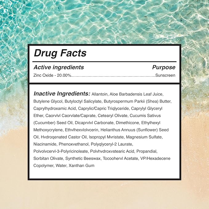 Surface Mineral Sunscreen Face Stick SPF 60, Lightweight Non-Nano Zinc Oxide Formula, Reef Friendly, Broad Spectrum UVA UVB Protection, Water Resistant Sun Care for 80 Minutes, Clear, 0.5oz-GlimoraGlow