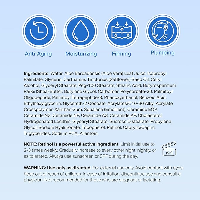 HYDRONOVA Anti-Aging Moisturizer Face Cream and Tighten and Lift Neck Cream - Facial Moisturizer for Women - Skin-Firming Wrinkle Formula with Retinol - PM Moisturizer for Face, Neck and Décolleté-GlimoraGlow