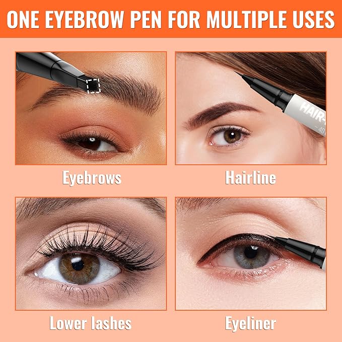 iMethod Eyebrow Pen - Eyebrow Pencil,2-in-1 Eyeliner Dual-Ended Microblading Eyebrow Pencil Long Lasting Waterproof Hair-Like Brow Pencil,with Eyebrow Brush,Eyebrow Pencils for Women,Brown-GlimoraGlow