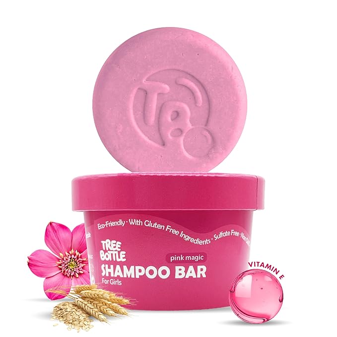 Hydrolyzed Oat Protein + Squalane Shampoo Bar for Girls - 4.5oz - For all Hair Types - Gentle on sensitive Eyes & Scalp - Natural, Tear-Free, Sulfate & Paraben-Free - Made in USA - 4.5oz-GlimoraGlow