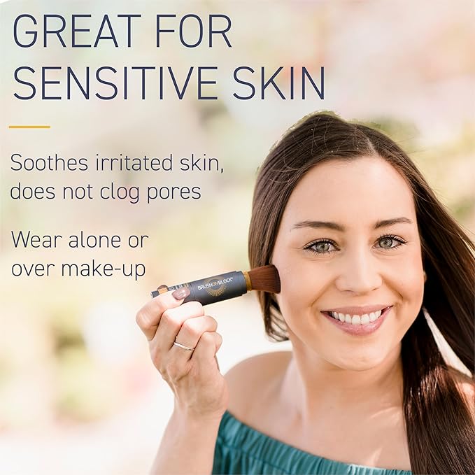 Brush On Block Full Face Sun Protection Kit, Translucent Mineral Powdered Sunscreen & Protective Lip Oil SPF 30, Reef Friendly, FSA HSA Eligible-GlimoraGlow