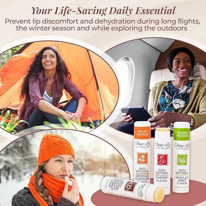 100% Natural Lip Balm Set - Hydrating and Moisturizing Beeswax Natural 4 Flavor Assortment - Lip Moisturizer for Dry Lips - Cocoa Butter - Petroleum Free Pack of 24-GlimoraGlow