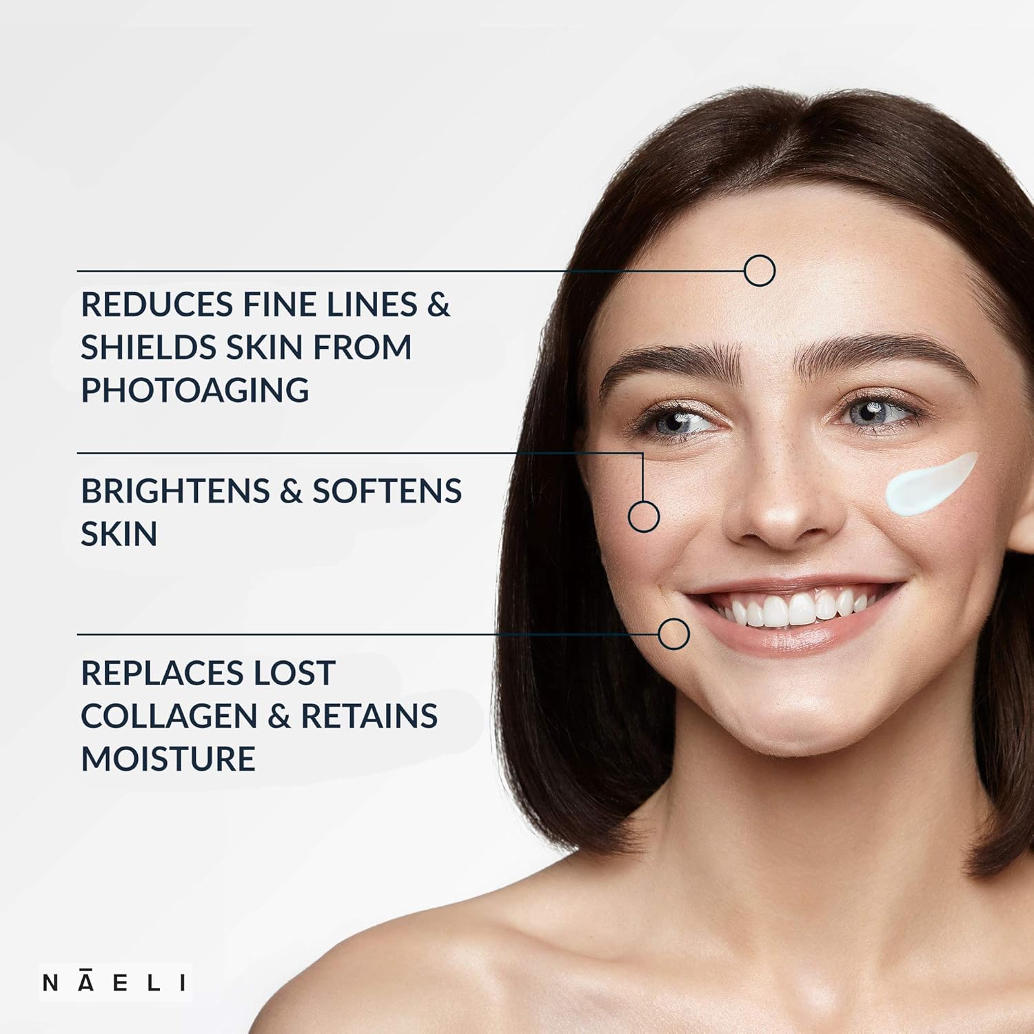 NAELI Face Moisturizer with SPF 30, Anti Aging Collagen & Peptide Cream, Reduces Wrinkles - Lightweight Skin Hydration with Hyaluronic Acid, Paraben Free & Non-Comedogenic Sunscreen, 3.4 oz-GlimoraGlow