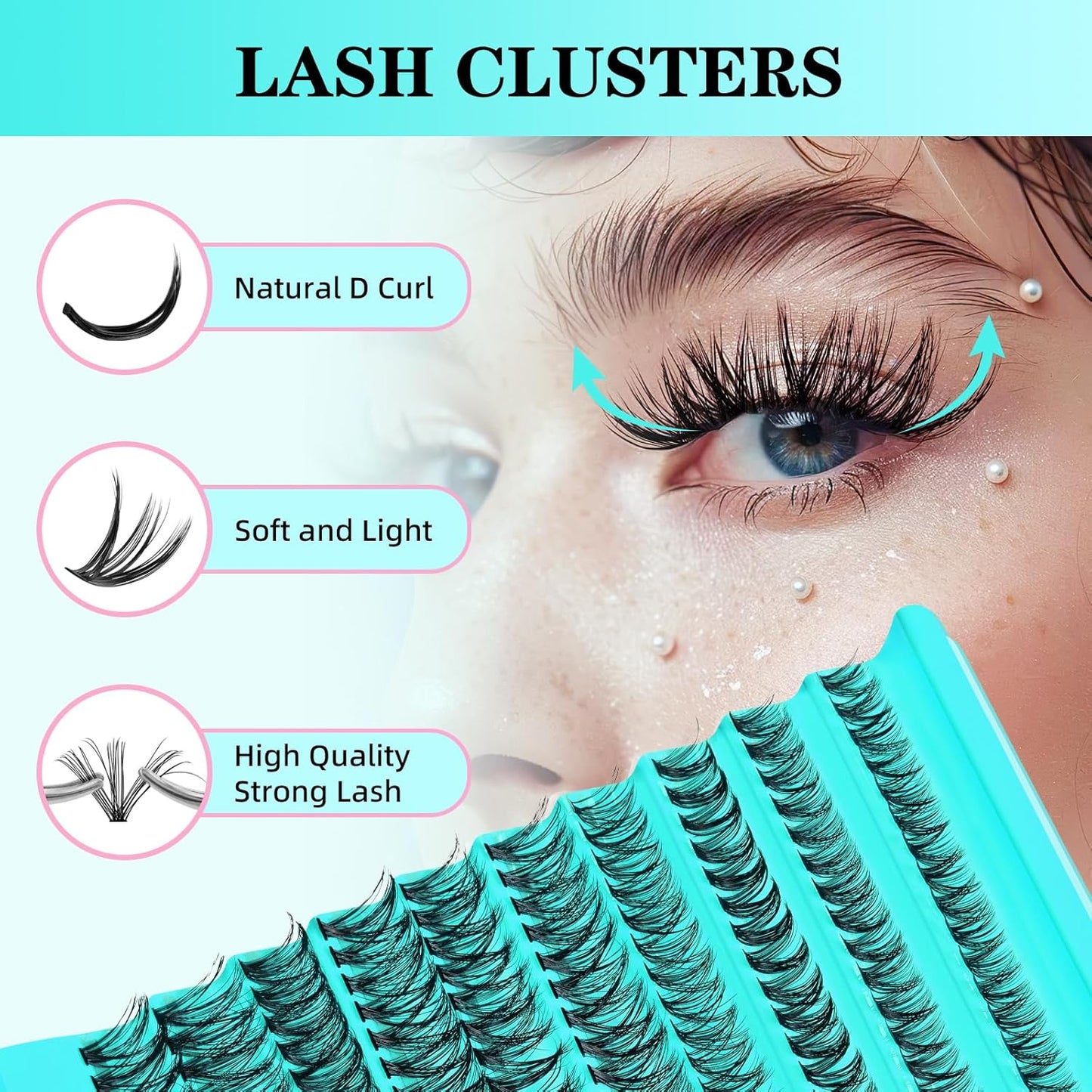 Lash Clusters Kit 200PCS 40D Eyelash Extension Kit D Curl Wispy Eyelash Clusters DIY Natural Individual Lashes Kits Lashes Extensions Kit with Lash Bond and Remover Eyelash Tweezer at Home-GlimoraGlow