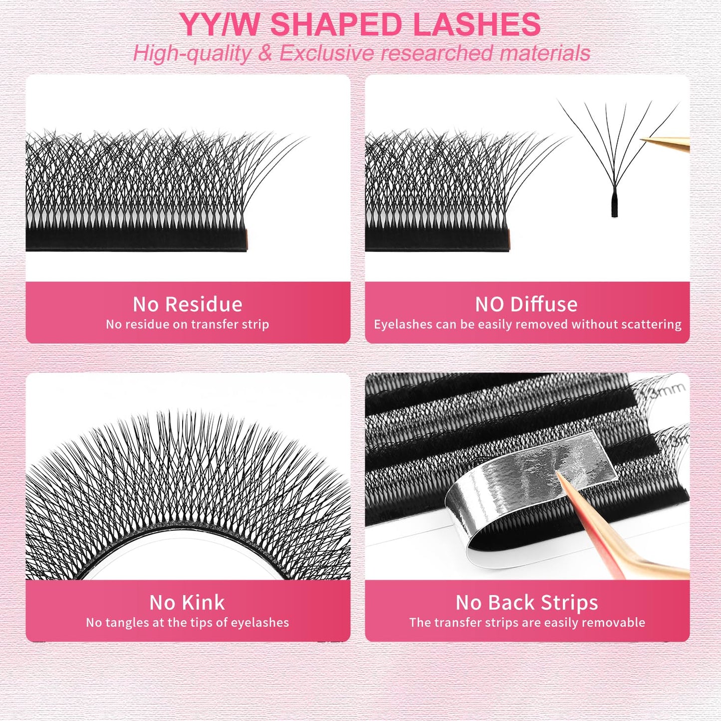 W Lash Extensions Supplies 7D Eyelash Extensions W Shape 0.07mm Thickness D Curl 12mm Premade Fans Easy Fan Lashes Volume Matte Black 12 Rows Crisscross Eye Lashes(W-7D-0.07-D,12mm)-GlimoraGlow