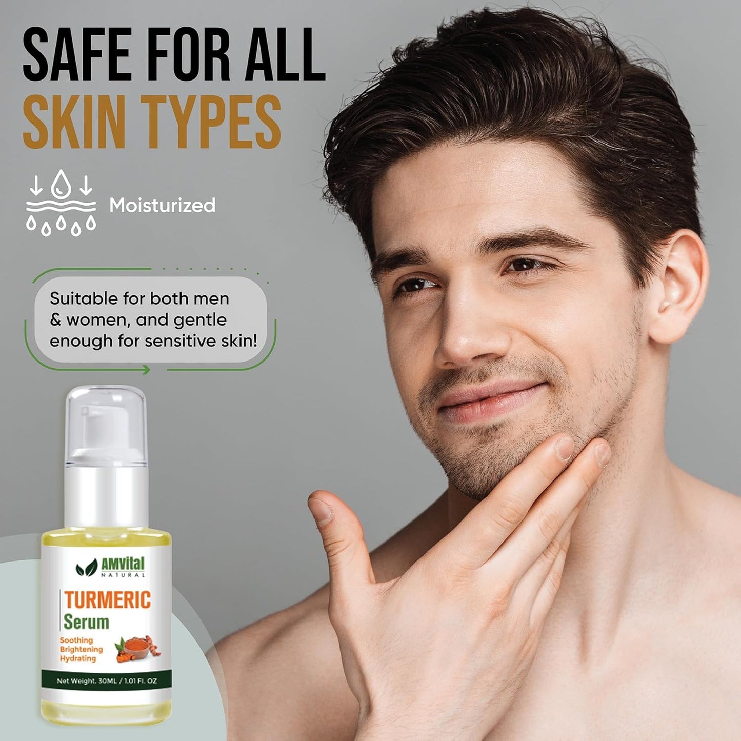 Turmeric Face Serum – Hydrating Facial Serum for Dark Spots, Uneven Skin Tone & Radiant Complexion-GlimoraGlow