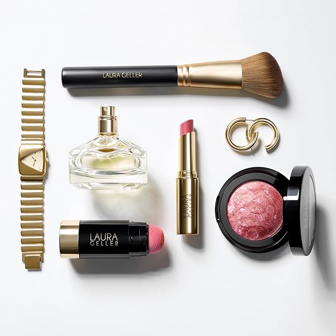 LAURA GELLER NEW YORK Angled Blush Brush with Black Wooden Handle & Dense Bristles for Makeup Application-GlimoraGlow