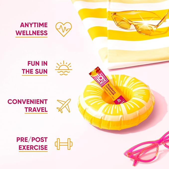 IQMIX Hydration Electrolyte Powder – 4-in-1 Formula for Hydration, Mental Clarity, Mood and Recovery – Sugar-Free Drink Mix, Keto, Magnesium L-Threonate, Lion’s Mane – 20 Count New Raspberry Lemonade-GlimoraGlow