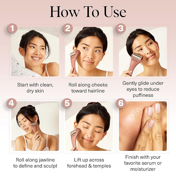 Kitsch Ice Roller for Face – Stainless Steel Face Ice Roller to Reduce Puffiness, Redness & Headaches – Cooling Facial Roller for Skin Care, Irritation Relief & Spa-Like Experience at Home - Pink-GlimoraGlow