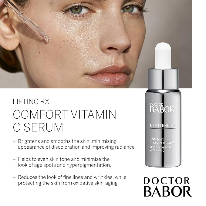 DOCTOR BABOR Lifting RX Comfort Vitamin C Serum, Infused with Hyaluronic Acid to Hydrate & Plump, Even Skin Tone, Reduces Fine Lines & Wrinkles, 20 ml-GlimoraGlow