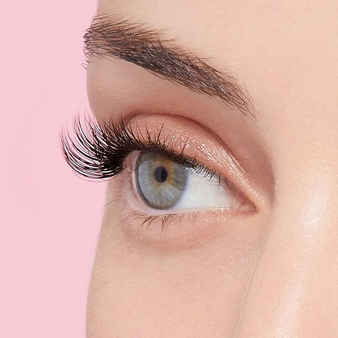 KISS imPRESS Falsies Press On Self Adhesive Eyelashes, 12mm-14mm Natural Volume Press On Lashes, Black, No Glue Needed, Invisible Band, 20 Lash Clusters & Non-Stick Applicator - Natural-GlimoraGlow