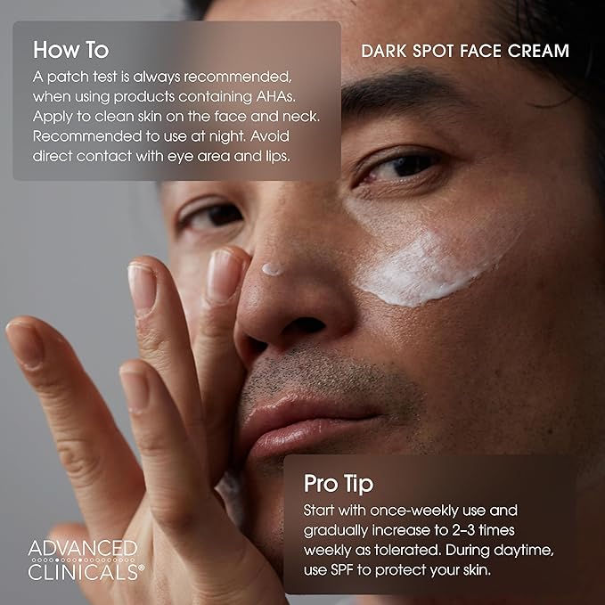 Advanced Clinicals Dark Spot Face Moisturizer | Lactic Acid Lotion For Face With Caffeine, Cocoa Butter, & Vitamin A | Brightening Cream Visibly Reduces Look Of Dark Spots & Uneven Skin Tone, 2 Fl Oz-GlimoraGlow
