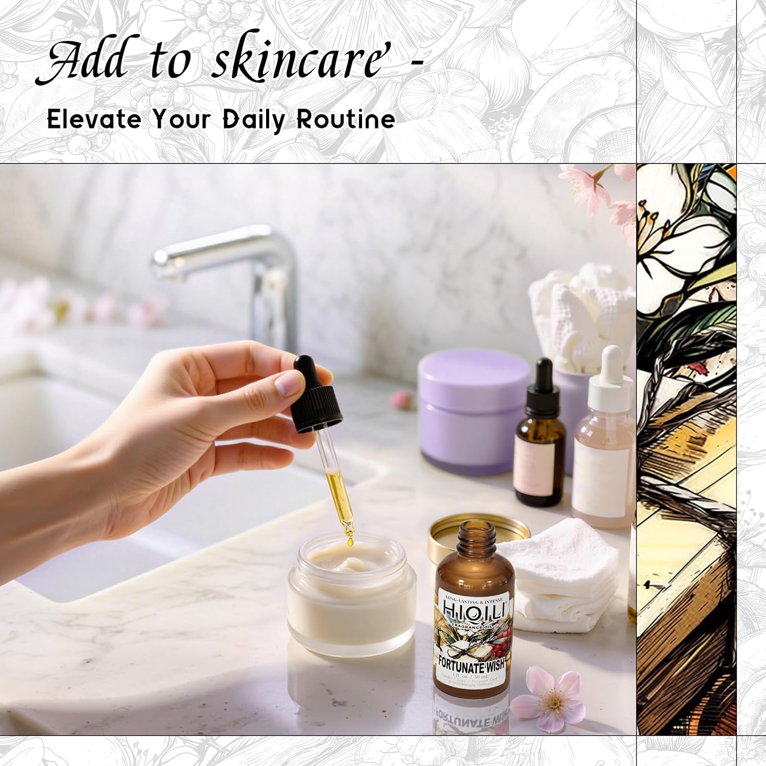 HIQILI Fortunate Wish Fragrance Oil for Diffusers & Candle Making, Inspired by A.na Su Luck-Wish, Skin Safe Scented Oil for Soap, Laundry, Vegan, Long Lasting - 1 Fl Oz-GlimoraGlow