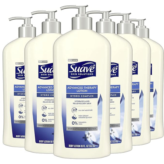 Suave Skin Solutions Body Lotion, Advanced Therapy, 18 Fl Oz (Pack of 6)-GlimoraGlow