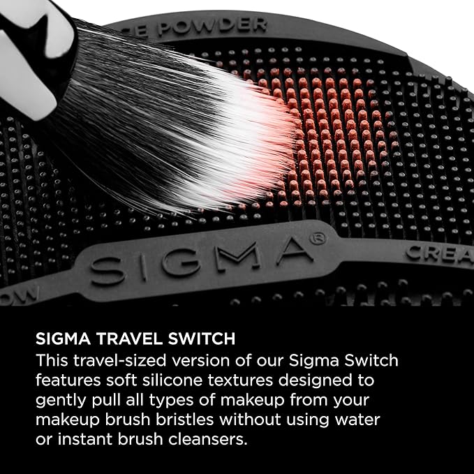 Sigma Switch by Sigma Beauty – Silicone Makeup Brush Cleaner for Switching Shades and Pigments, Switch Cleaning Mat for Superior Makeup Brush Cleaning Mid-Application (Travel Size)-GlimoraGlow