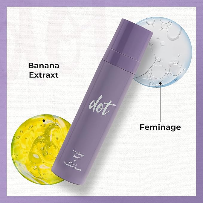 dot Cooling Facial Mist With Vitamin C, Plant-Based Antioxidants & Skin Revitalizing Feminage - Face Mist that Moistures, Rejuvenates & Clarifies – For All Skin Types – Menopause Skincare - 3.4 oz-GlimoraGlow