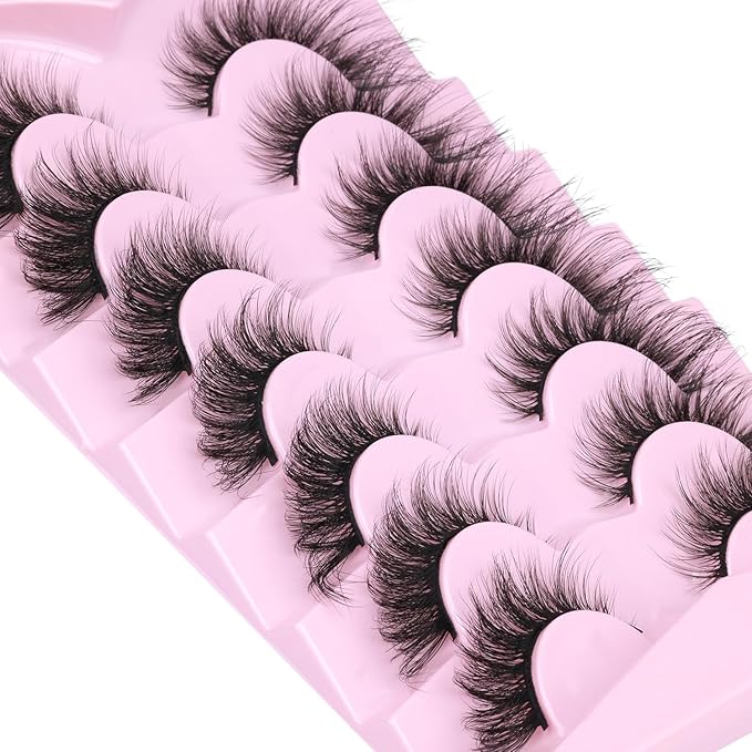 False Lashes Natural Look Faux Mink Eyelashes Wispy Fox Eye Lashes That Look Like Extensions 3D Mink Lashes Natural Strip Lashes Pack by Kiromiro-GlimoraGlow