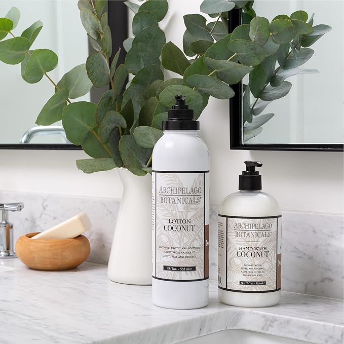 Archipelago Botanicals Coconut Moisturizer, Nourishing Coconut Body Lotion for Hydrated, Vibrant Skin, Paraben Free, Phthalate Free, 18 oz-GlimoraGlow