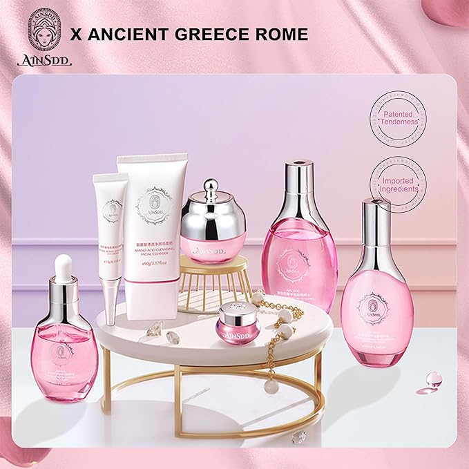 Hyaluronic Acid Anti Aging Skin Care Set Daily Skincare Kit For Women Gift Set 7 Pieces Women Beauty Set-GlimoraGlow