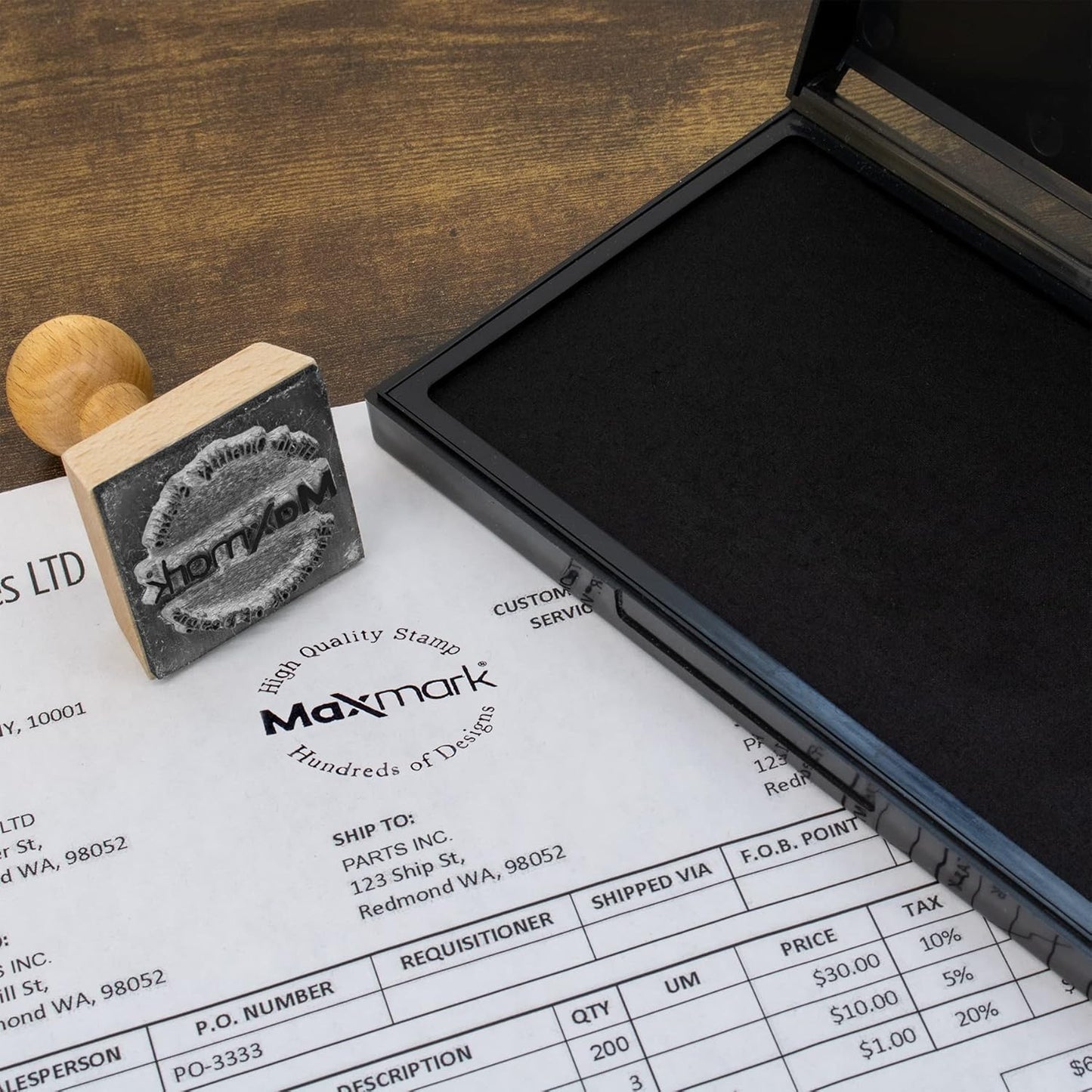 MaxMark Large Premium Magenta Purple Ink Stamp Pad - 4-1/4" by 7-1/4" - Premium Quality Felt Pad