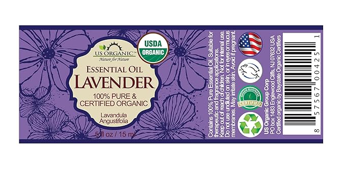 US Organic 100% Pure Lavender Essential Oil, Directly sourced from Bulgaria, USDA Certified Organic, Undiluted, for Diffuser, Humidifier, Massage, Skin, Hair Care, Non GMO, 15 ml-GlimoraGlow
