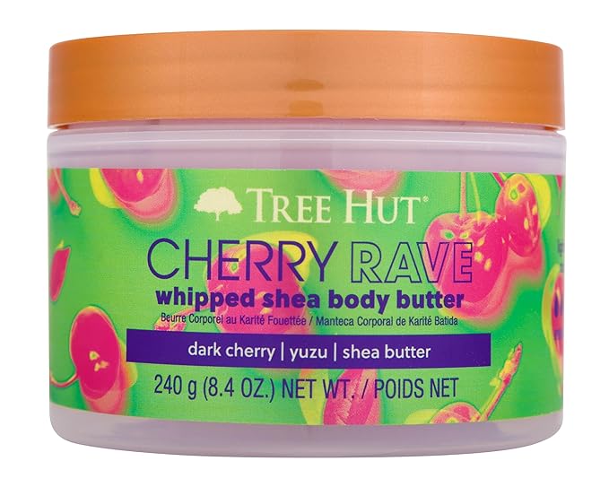Tree Hut Cherry Rave Whipped Shea Body Butter | Long-lasting Hydration Leaves Skin Feeling Soft & Moisturized | Limited Edition Fall | Nourishing Essential Body Care | 8.4 fl oz.-GlimoraGlow
