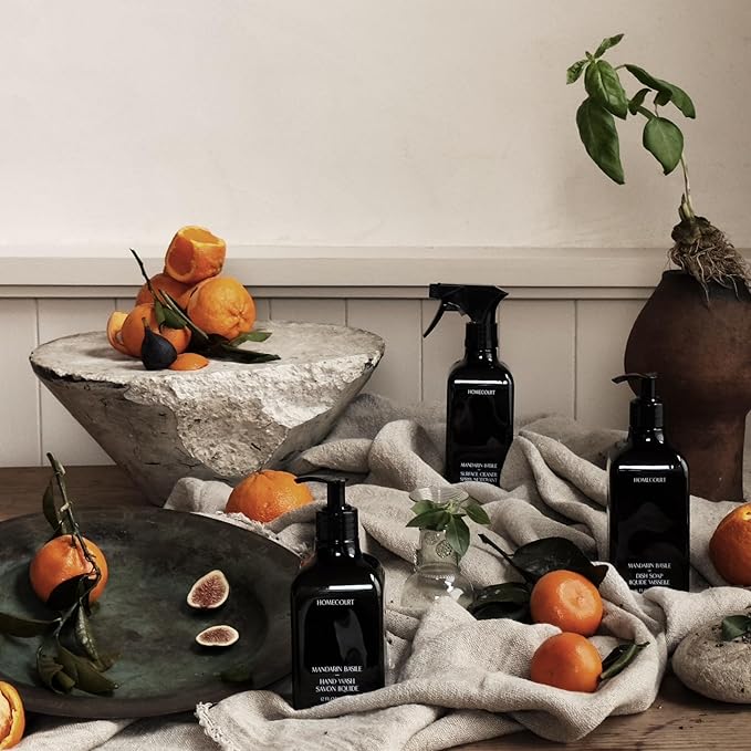 Homecourt Hand Wash, Gently Cleanses & Hydrates, Removes Dirt & Debris Without Irritating Skin, Clean Formula, Mandarin Basile, 12 fl oz-GlimoraGlow