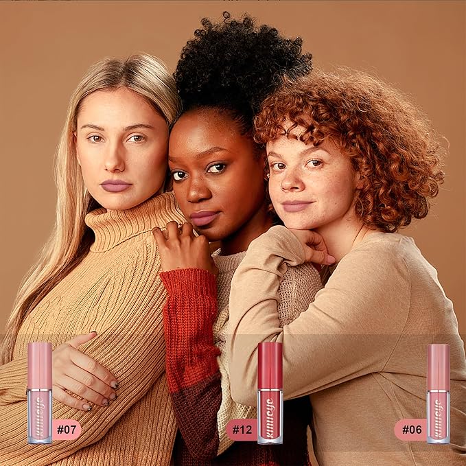 12Pcs Velvet Matte Liquid Lipstick Set, Waterproof Long Lasting Quick-drying Non-Stick Cup Nude Lip Stain Kit, Up to 24H Wear, Professional Lip Makeup Gift Kit for Women (SET A)-GlimoraGlow