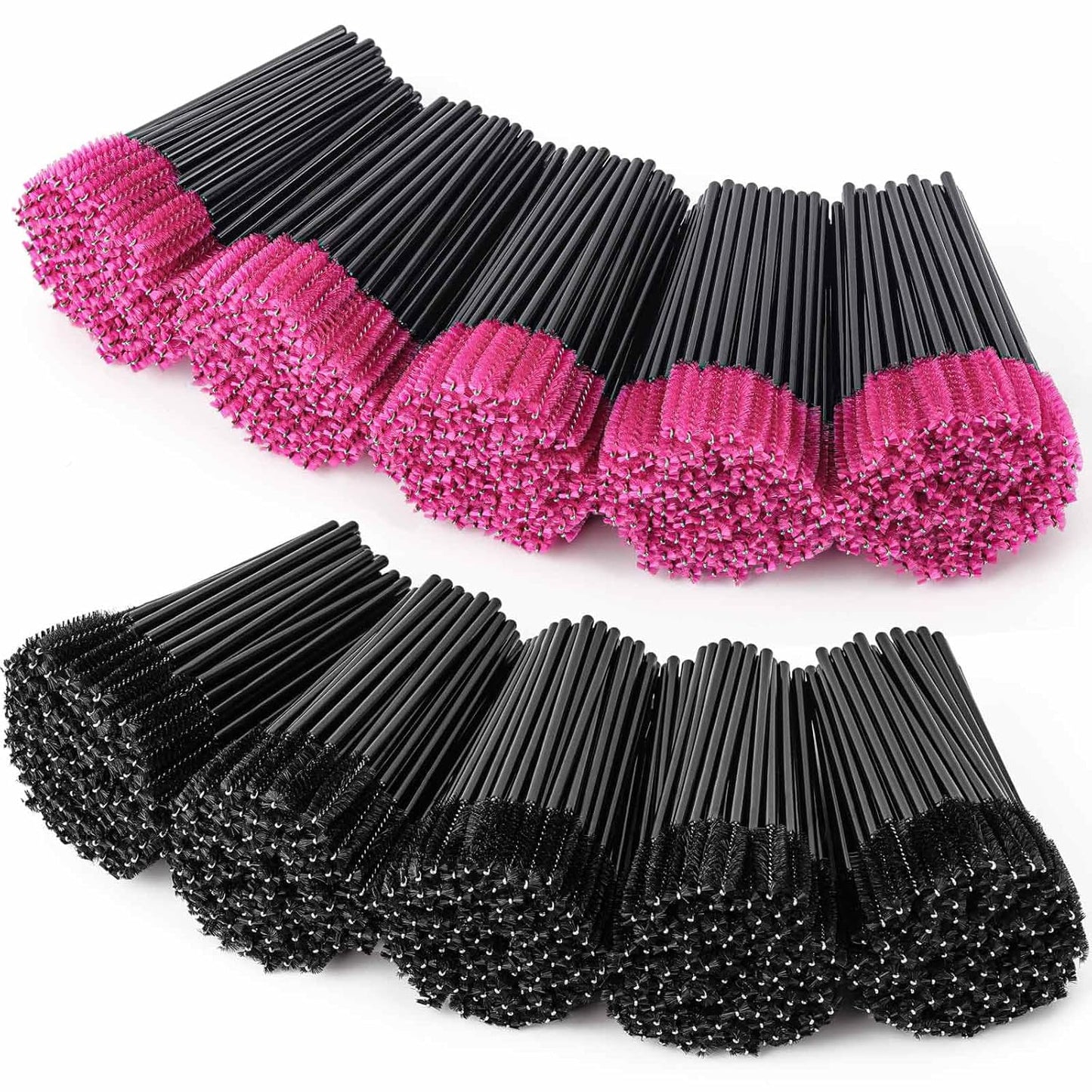 1000 Disposable Mascara Wands Eyelash Brushes Spoolies for Eyebrow Eye Lash Extension Black and Rose Red-GlimoraGlow