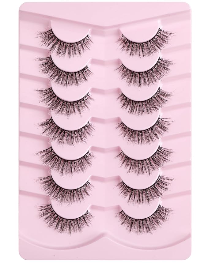 Natural Lashes Mink Natural Eyelashes False Eyelashes Natural Look False Lashes Wispy Eye Lashes Cat Eyelashes Fake Lashes KD02-GlimoraGlow