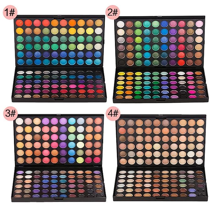 120 Nude Eyeshadow Palette, Beauty Makeup Palette Multicolor Combinable Highly Pigmented Warm Color Cosmetic Sweatproof Matte Pearl Shimmer Makeup Shadow Palette Professional for Women #4-GlimoraGlow