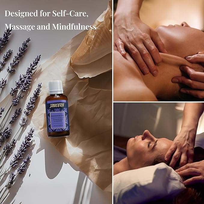 Frankincense & Lavender Botanical Massage Oil – Lightweight Face & Body Oil with Jojoba & Almond – Resin & Floral Aroma for Deep Massage, Fascia Release & Calming Rituals, 30ml (1.0 fl oz)-GlimoraGlow