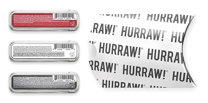 Hurraw! Black Cherry Tinted, Unscented, Moon Night Treatment Lip Balm Slim Slider Tins, 3 Pack Bundle: Organic, Certified Vegan and Cruelty Free All Natural. Bee, Shea, Soy & Palm Free. Made in USA-GlimoraGlow