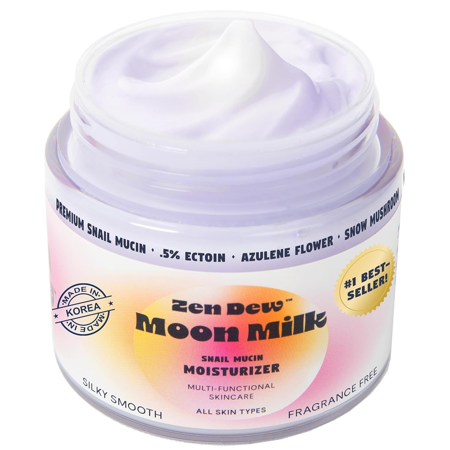 Moon Milk Snail Mucin Moisturizer Gel Cream 3.52 Oz - Blue Light Skin Defense - Korean Snail Mucin Serum Cream that Replenishes Moisture & Leaves Skin Brighter, Plumper, Soothed & Smooth-GlimoraGlow