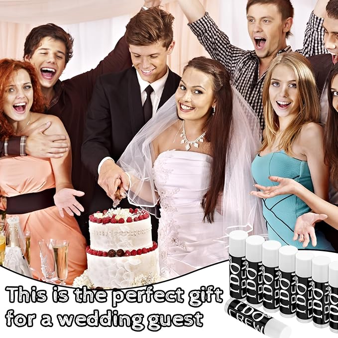 24 Pcs Bachelorette Lip Balm I Do Crew Wedding Party Gifts Bachelorette Lip Balm Gift Wedding Favors for Bachelorette Wedding Party Guest Supplies (Black with White)-GlimoraGlow