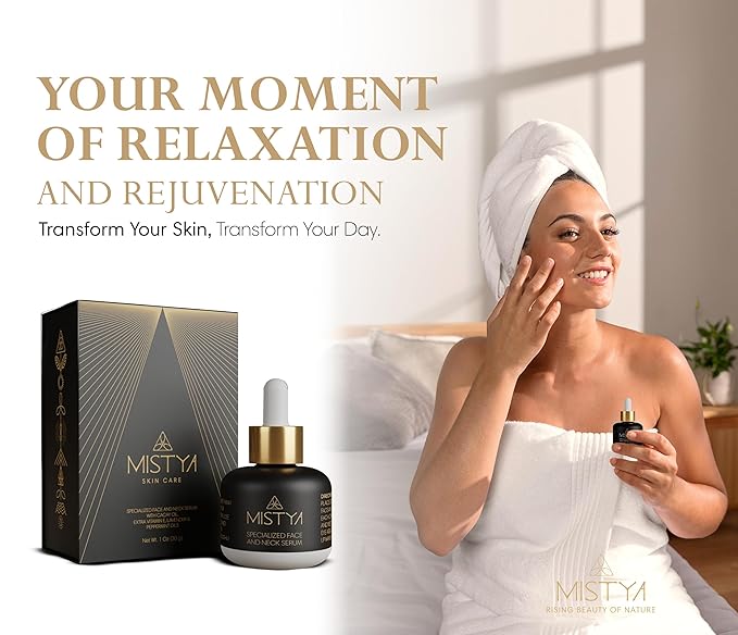 Anti Aging Specialized Face and Neck Serum with Cacay oil, Extra Vitamin E, Lavender and Peppermint Oils, 1 oz, high in retinol.-GlimoraGlow