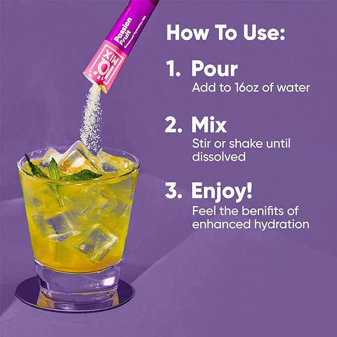 IQMIX Hydration Electrolyte Powder – 4-in-1 Formula for Hydration, Mental Clarity, Mood and Recovery – Sugar-Free Drink Mix, Keto, Magnesium L-Threonate, Lion’s Mane – 40 Count Passion Fruit-GlimoraGlow