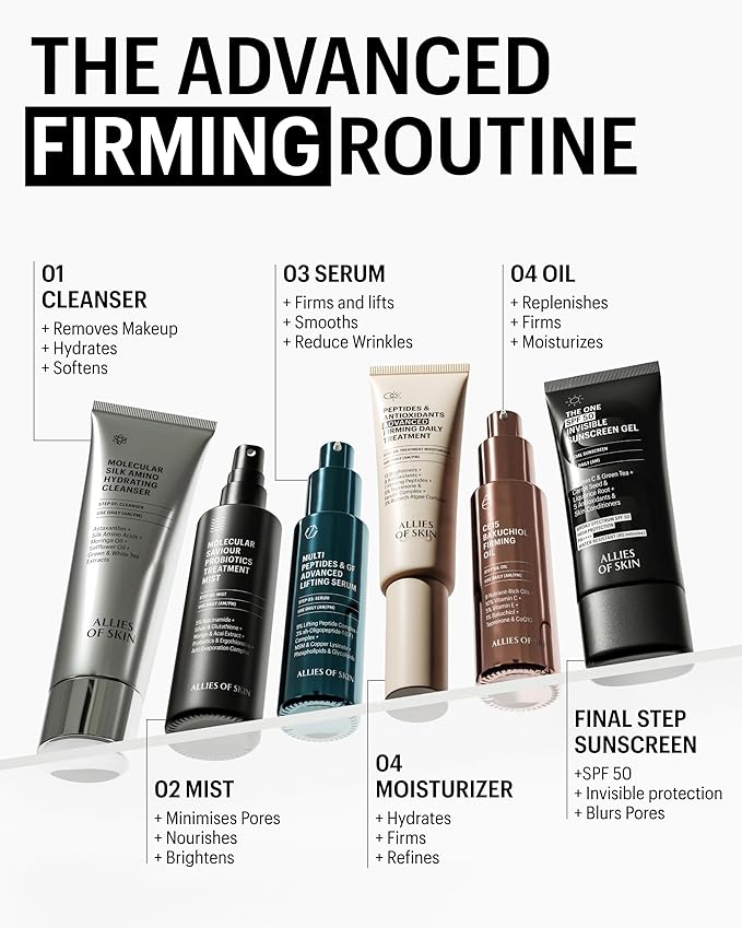 Allies of Skin Multi Peptides & Growth Factor Collagen Boosting Face Serum | Skin Tightening Anti-Aging Complex with 9% Peptides| Firms Sagging Skin & Visibly Reduces Wrinkles (1 oz)-GlimoraGlow