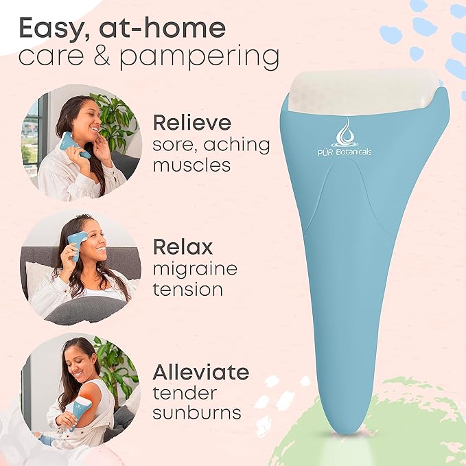 Arctic 2-in-1 Set Cryotherapy Ice Roller for Face Wrinkles Massager - Skin Care Tool for Puffiness - Cooling Ice Facial Eye Skin Roller - Reduce Puffiness and Relief Migraine Pain-GlimoraGlow