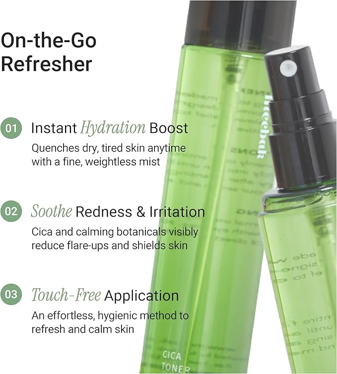 Meebak CICA Toner Spray | Korean Face Mist | Facial Spray with Centella Asiatica & Vitamin E | Soothing Face Toner for Sensitive, Oily, and Combination Skin | 4 fl oz-GlimoraGlow