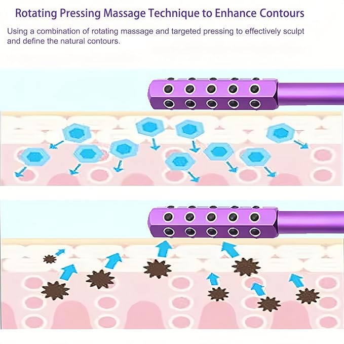 Beauty Sculptor Roller – 30 Germanium Massage Nodes for Facial Massager & Glow | Compact Beauty Tool for Lifting and Skin Care,Facial Roller (Purple, 1 PCS)-GlimoraGlow