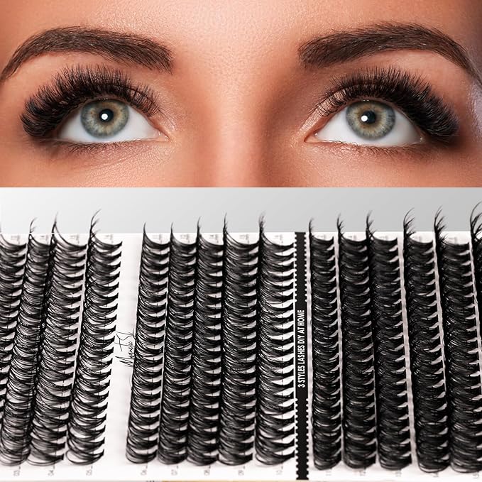DIY Lash Extensions Kit 320pcs Individual Lashes Clusters 30D 40D 60D D Curl Eyelash Extension Kit with Applicator and Lash Bond&Seal, Lash Remover For False Eyelash Mix 11-20mm (30D+40D+60D KIT)-GlimoraGlow