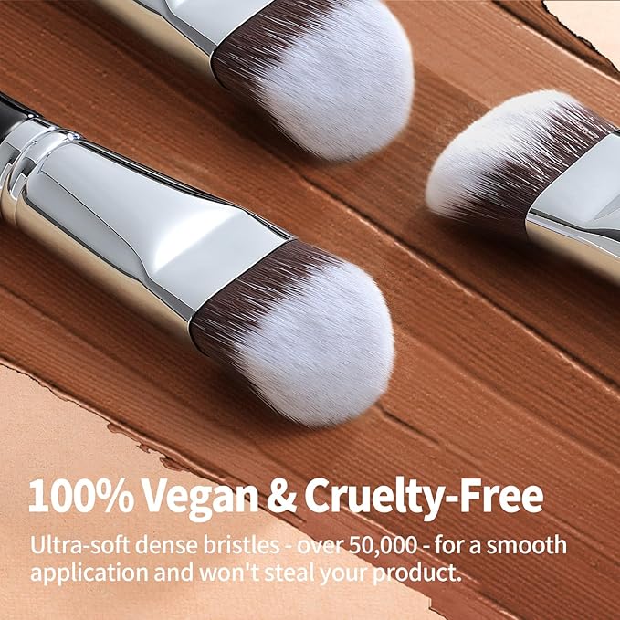 Foundation Brush, EIGSHOW Pro Slanted Brushes Angled Bristles Mask Kabuki Face Brush Perfect for Powder Liquid Cream Buffing Blending (F625)-GlimoraGlow