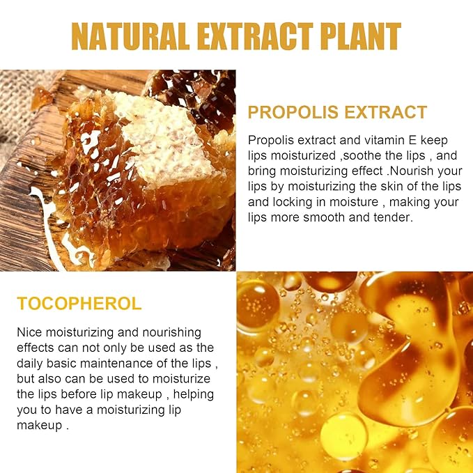 2 Pcs Lip Balm Honey Pot, Honey Moisturizing Lip Mask Reduces Lip Lines and Exfoliator, Prevention Dry & Cracked Lip.-GlimoraGlow