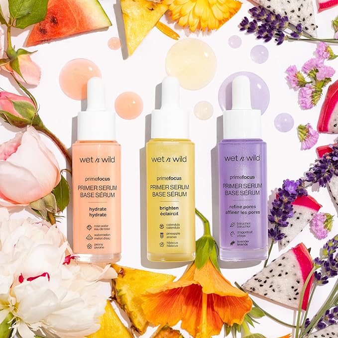 wet n wild Prime Focus Pore Minimizing Facial Serum Primer Makeup Extending | Reduces Pores | Improves Skin Texture | Exfoliates | Retinol Alternative, Hydrating-GlimoraGlow