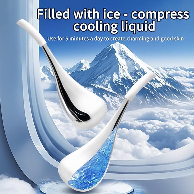 Ice Globes for Face & Eyes, Unbreakable Stainless Steel Cryo Sticks for Beauty Routines, Facials Cold Roller Cooling Globes for Puffiness, Wrinkles, Dark Circles, Headaches(White)-GlimoraGlow